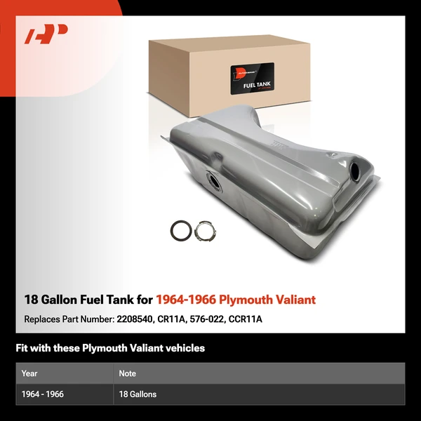 18 Gallon Fuel Tank for 1964-1966 Plymouth Valiant | A-Premium