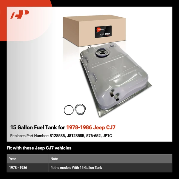 15 Gallon Fuel Tank for 1978-1986 Jeep CJ7