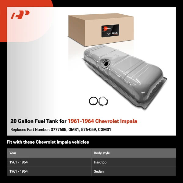 20 Gallon Fuel Tank for 1961-1964 Chevrolet Impala
