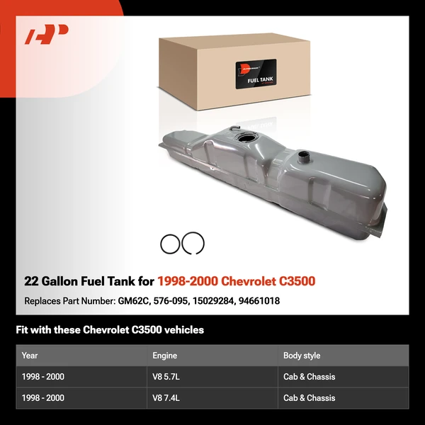 22 Gallon Fuel Tank for 1998-2000 Chevrolet C3500