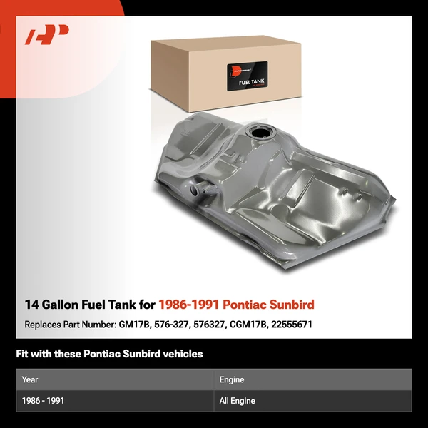 14 Gallon Fuel Tank for 1986-1991 Pontiac Sunbird