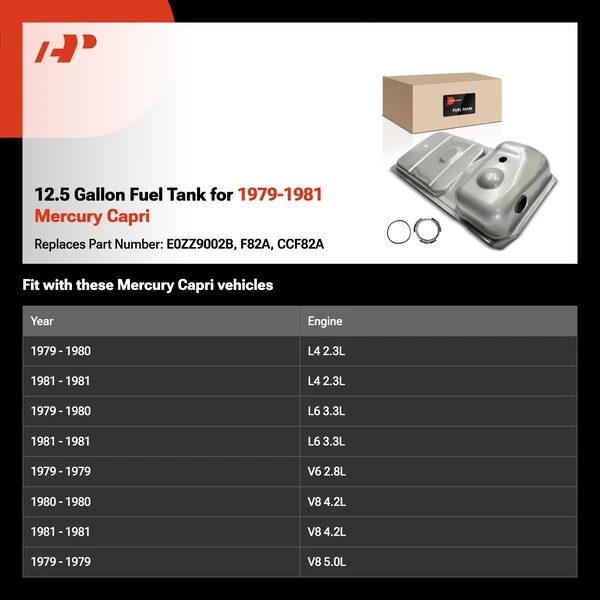 12.5 Gallon Fuel Tank for 1979-1981 Mercury Capri