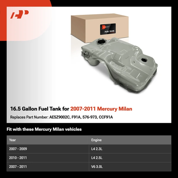 16.5 Gallon Fuel Tank for 2007-2011 Mercury Milan