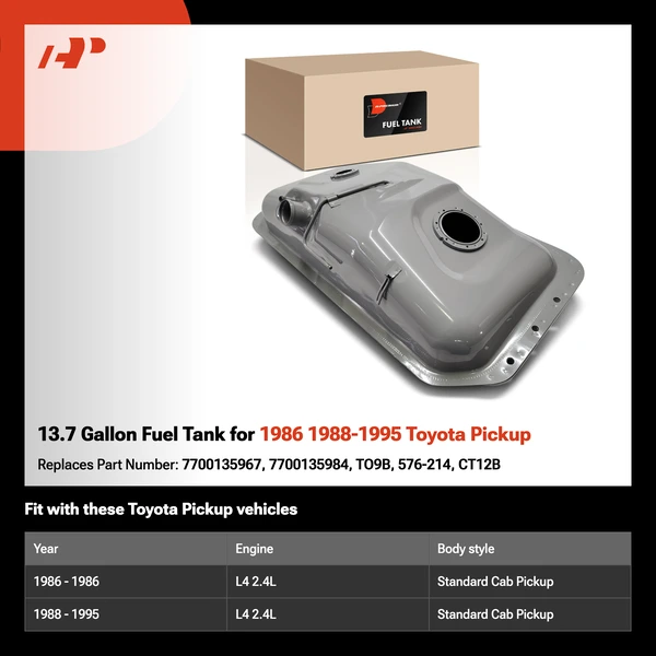 13.7 Gallon Fuel Tank for 1986 1988-1995 Toyota Pickup