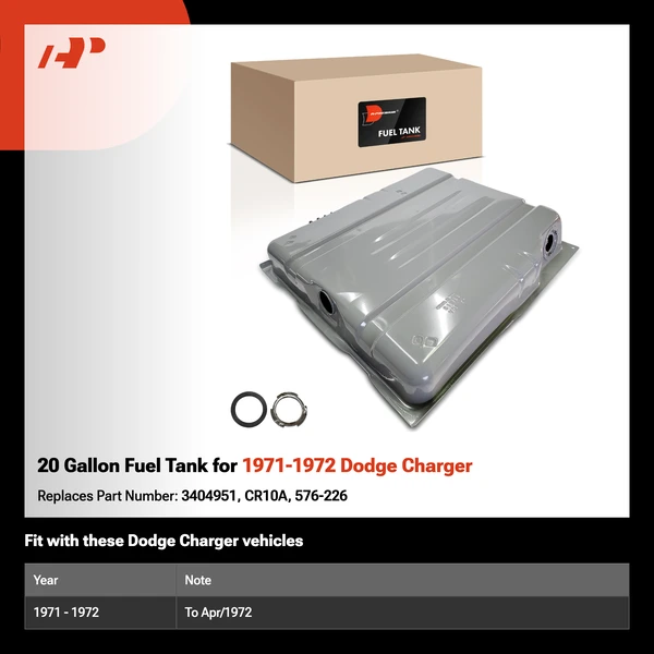 20 Gallon Fuel Tank for 1971-1972 Dodge Charger
