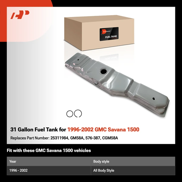 31 Gallon Fuel Tank for 1996-2002 GMC Savana 1500