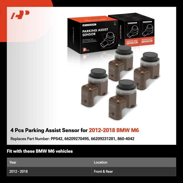 4 Pcs Parking Assist Sensor for 2012-2018 BMW M6