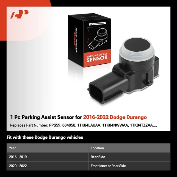 1 Pc Parking Assist Sensor for 2016-2022 Dodge Durango