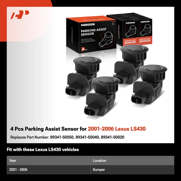 4 Pcs Parking Assist Sensor for 2001-2006 Lexus LS430