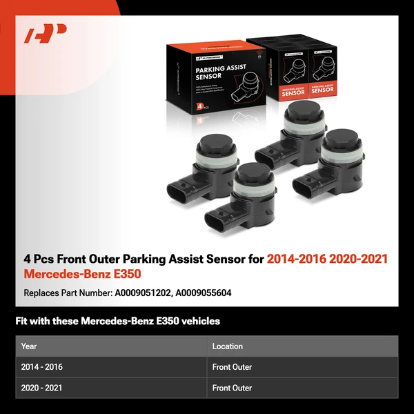 4 Pcs Front Outer Parking Assist Sensor for 2014-2016 2020-2021 Mercedes-Benz E350