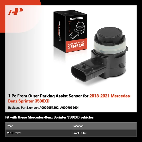 1 Pc Front Outer Parking Assist Sensor for 2018-2021 Mercedes-Benz Sprinter 3500XD