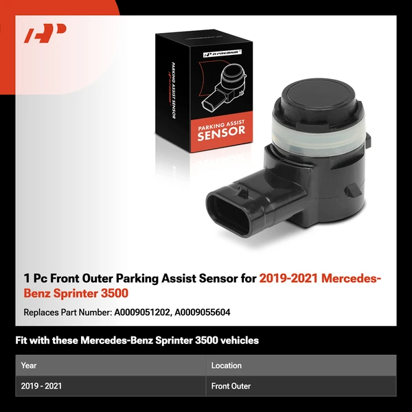 1 Pc Front Outer Parking Assist Sensor for 2019-2021 Mercedes-Benz Sprinter 3500