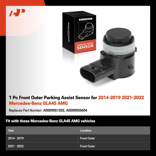 1 Pc Front Outer Parking Assist Sensor for 2014-2019 2021-2022 Mercedes-Benz GLA45 AMG