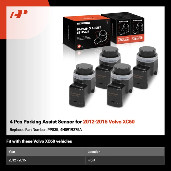 4 Pcs Parking Assist Sensor for 2012-2015 Volvo XC60