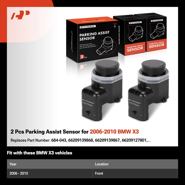 2 Pcs Parking Assist Sensor for 2006-2010 BMW X3