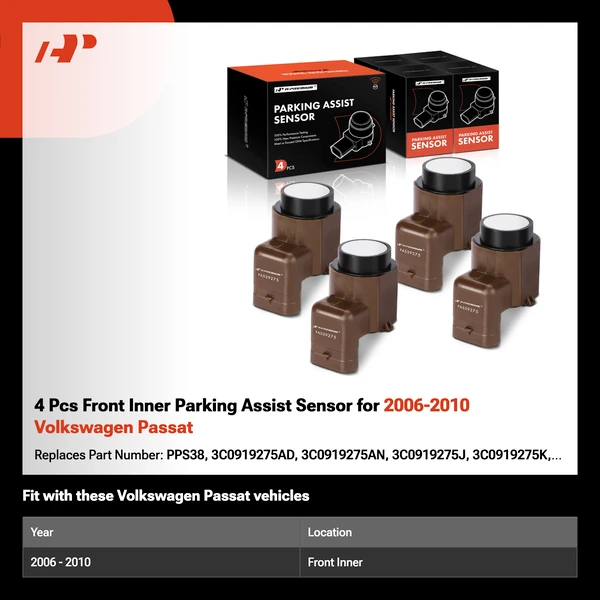 4 Pcs Front Inner Parking Assist Sensor for 2006-2010 Volkswagen Passat