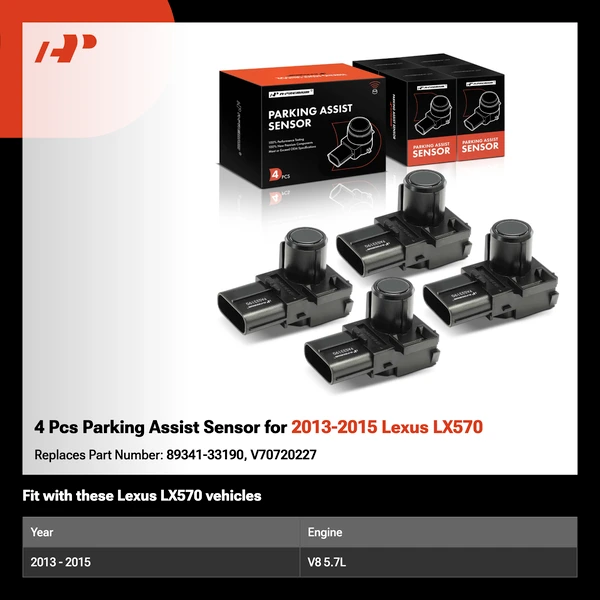 4 Pcs Parking Assist Sensor for 2013-2015 Lexus LX570