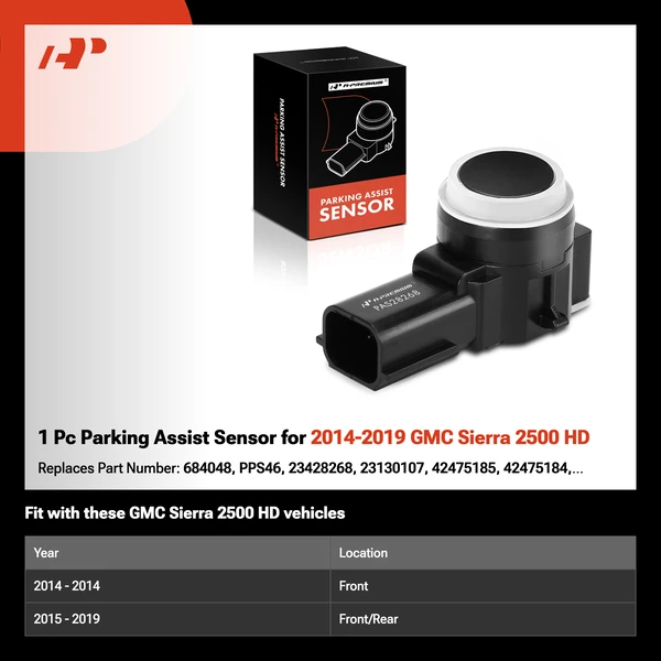 1 Pc Parking Assist Sensor for 2014-2019 GMC Sierra 2500 HD