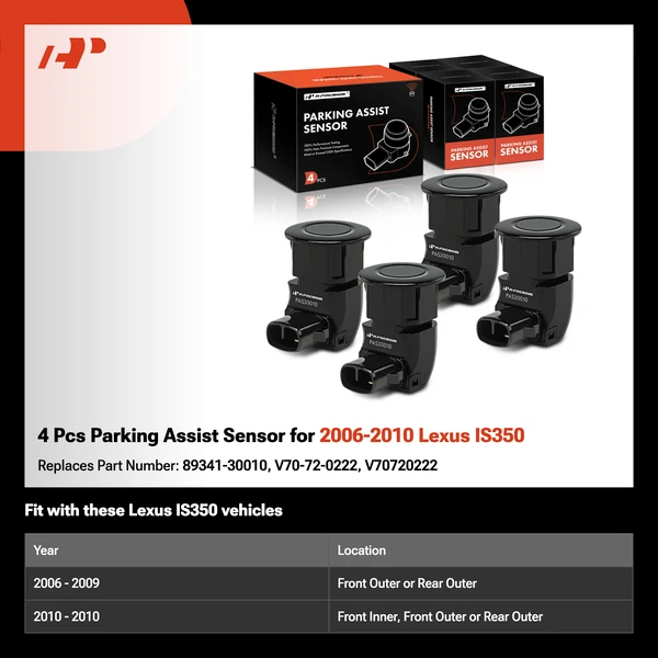 4 Pcs Parking Assist Sensor for 2006-2010 Lexus IS350