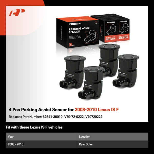 4 Pcs Parking Assist Sensor for 2008-2010 Lexus IS F