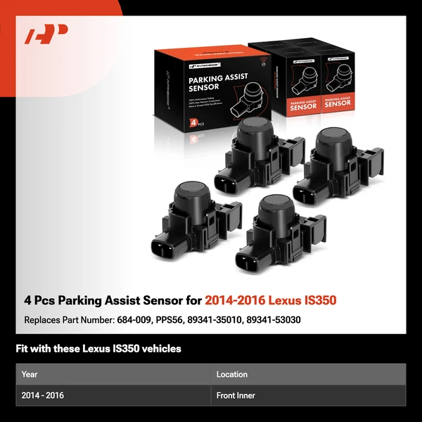 4 Pcs Parking Assist Sensor for 2014-2016 Lexus IS350
