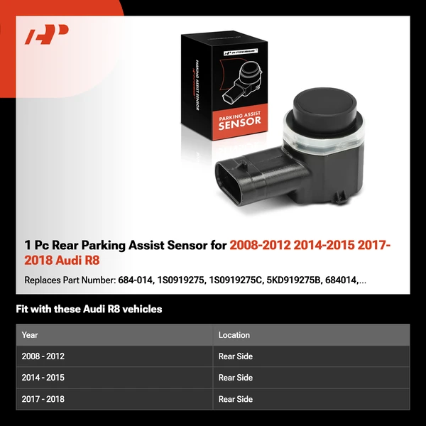 1 Pc Rear Parking Assist Sensor for 2008-2012 2014-2015 2017-2018 Audi R8