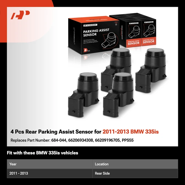 4 Pcs Rear Parking Assist Sensor for 2011-2013 BMW 335is