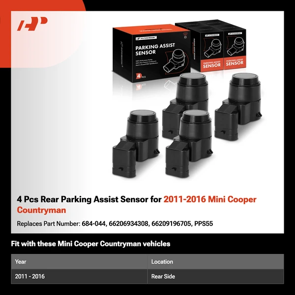 4 Pcs Rear Parking Assist Sensor for 2011-2016 Mini Cooper Countryman
