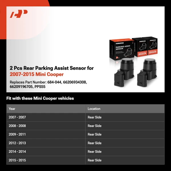 2 Pcs Rear Parking Assist Sensor for 2007-2015 Mini Cooper