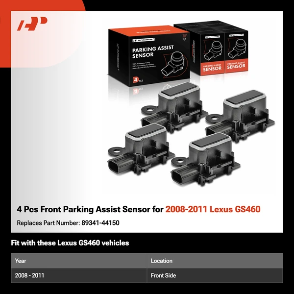 4 Pcs Front Parking Assist Sensor for 2008-2011 Lexus GS460