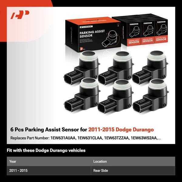 6 Pcs Parking Assist Sensor for 2011-2015 Dodge Durango