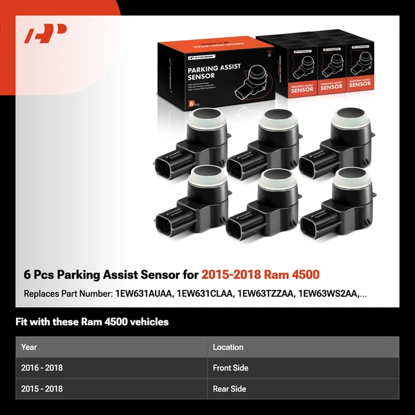 6 Pcs Parking Assist Sensor for 2015-2018 Ram 4500