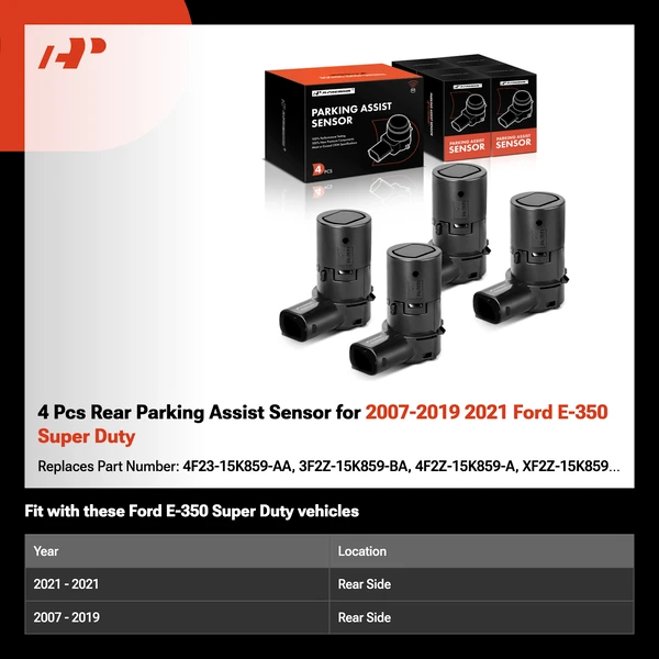 4 Pcs Rear Parking Assist Sensor for 2007-2019 2021 Ford E-350 Super Duty