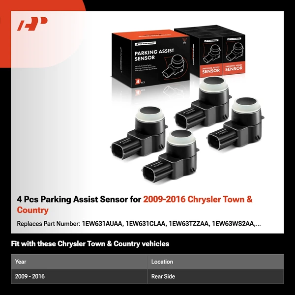 4 Pcs Parking Assist Sensor for 2009-2016 Chrysler Town & Country