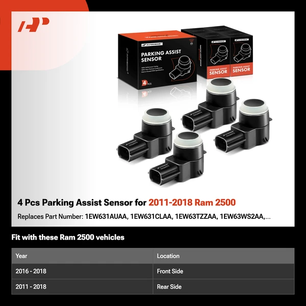 4 Pcs Parking Assist Sensor for 2011-2018 Ram 2500