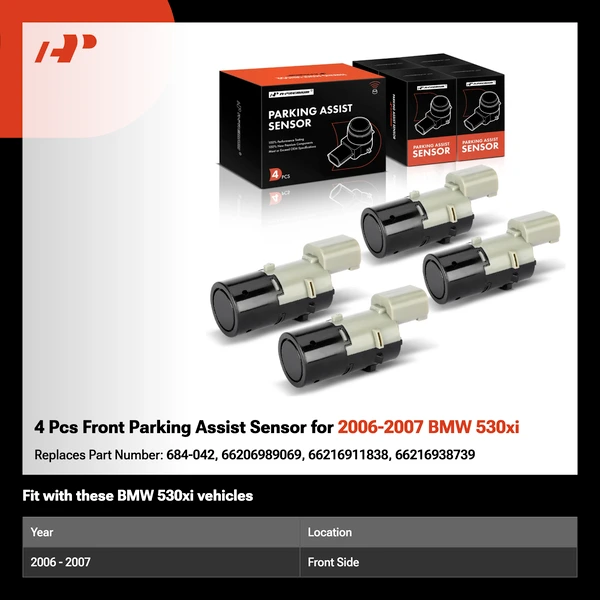 4 Pcs Front Parking Assist Sensor for 2006-2007 BMW 530xi