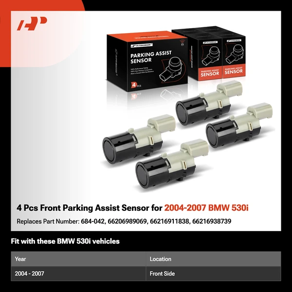 4 Pcs Front Parking Assist Sensor for 2004-2007 BMW 530i