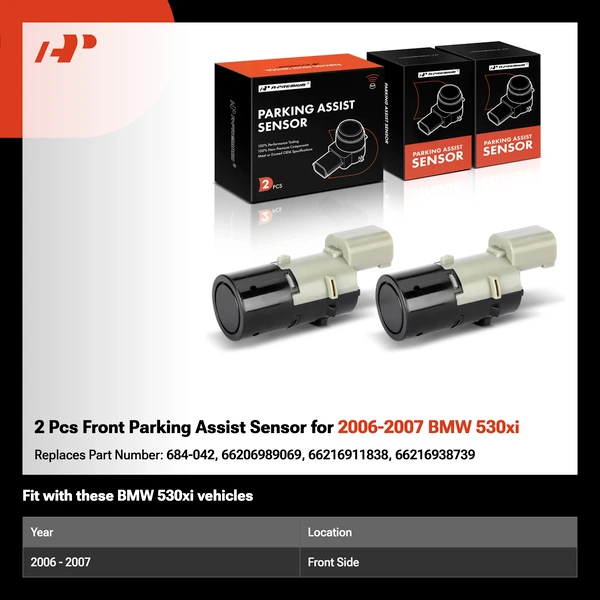 2 Pcs Front Parking Assist Sensor for 2006-2007 BMW 530xi