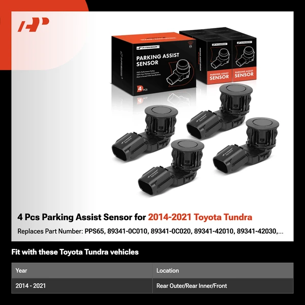 4 Pcs Parking Assist Sensor for 2014-2021 Toyota Tundra