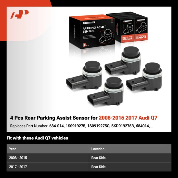 4 Pcs Rear Parking Assist Sensor for 2008-2015 2017 Audi Q7