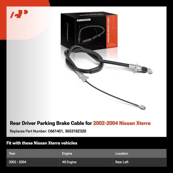 Rear Driver Parking Brake Cable for 2002-2004 Nissan Xterra
