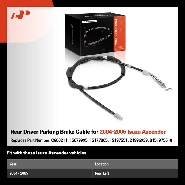 Rear Driver Parking Brake Cable for 2004-2005 Isuzu Ascender