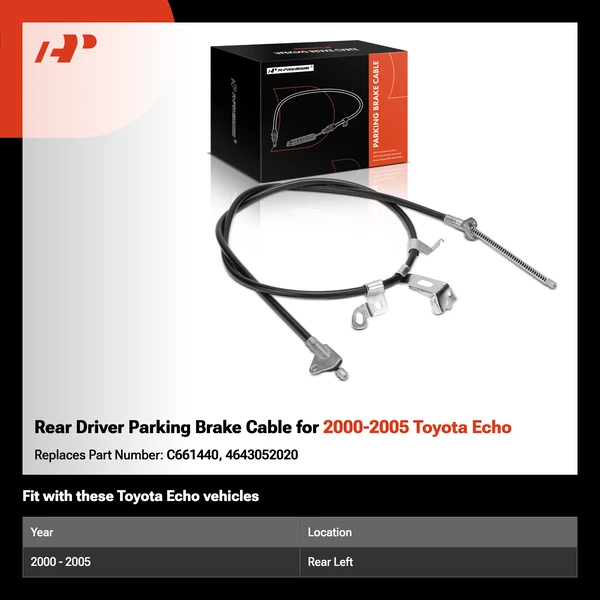 Rear Driver Parking Brake Cable for 2000-2005 Toyota Echo