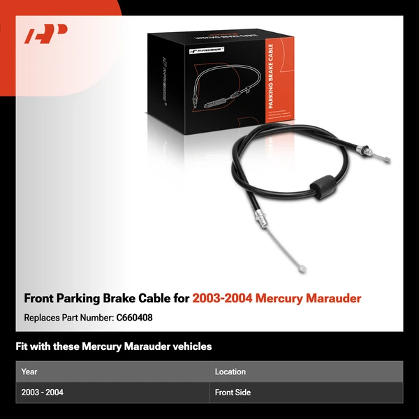 Front Parking Brake Cable for 2003-2004 Mercury Marauder