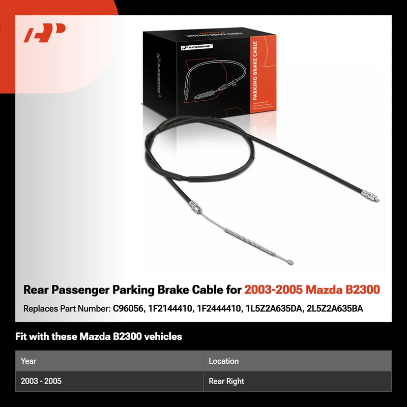 Rear Passenger Parking Brake Cable for 2003-2005 Mazda B2300