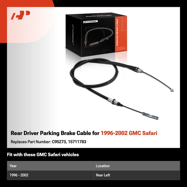 Rear Driver Parking Brake Cable for 1996-2002 GMC Safari