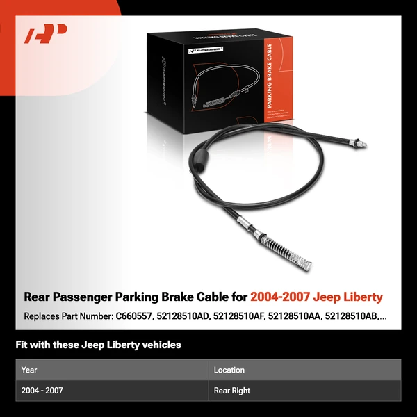 Rear Passenger Parking Brake Cable for 2004-2007 Jeep Liberty