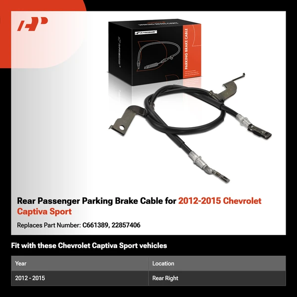 Rear Passenger Parking Brake Cable for 2012-2015 Chevrolet Captiva Sport