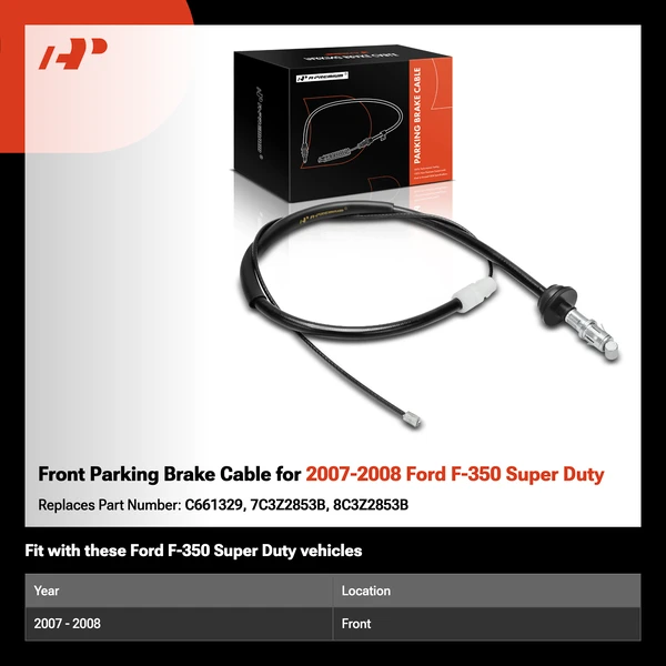 Front Parking Brake Cable for 2007-2008 Ford F-350 Super Duty