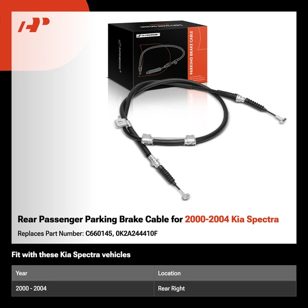 Rear Passenger Parking Brake Cable for 2000-2004 Kia Spectra